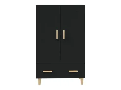 Aparador cómoda cómoda armario mueble organizador cocina salón salón alto 70 x 31 x 115 cm madera contrachapada negro 02_0035121