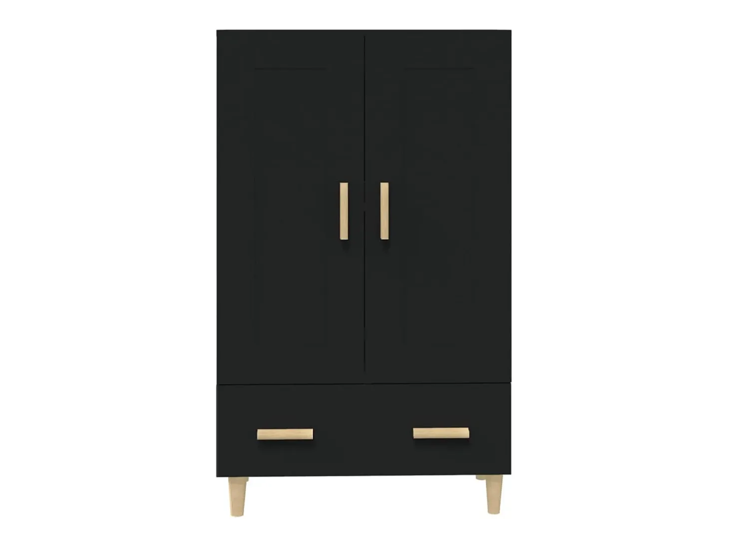Aparador cómoda cómoda armario mueble organizador cocina salón salón alto 70 x 31 x 115 cm madera contrachapada negro 02_0035121