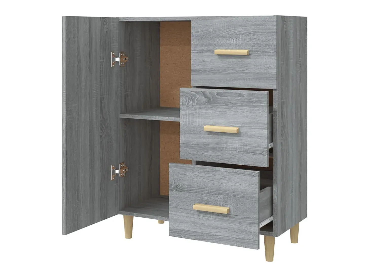 Aparador cómoda cómoda armario unidad de almacenamiento organizador cocina salón salonsonoma 69,5 x 34 x 90 cm madera contrachapada gris 02_0036482