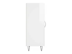 Aparador cómoda cómoda armario mueble organizador cocina salón brillante 34,5 x 34 x 90 cm madera contrachapada blanco 02_0030590