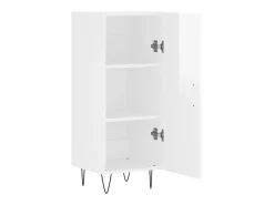 Aparador cómoda cómoda armario mueble organizador cocina salón brillante 34,5 x 34 x 90 cm madera contrachapada blanco 02_0030590