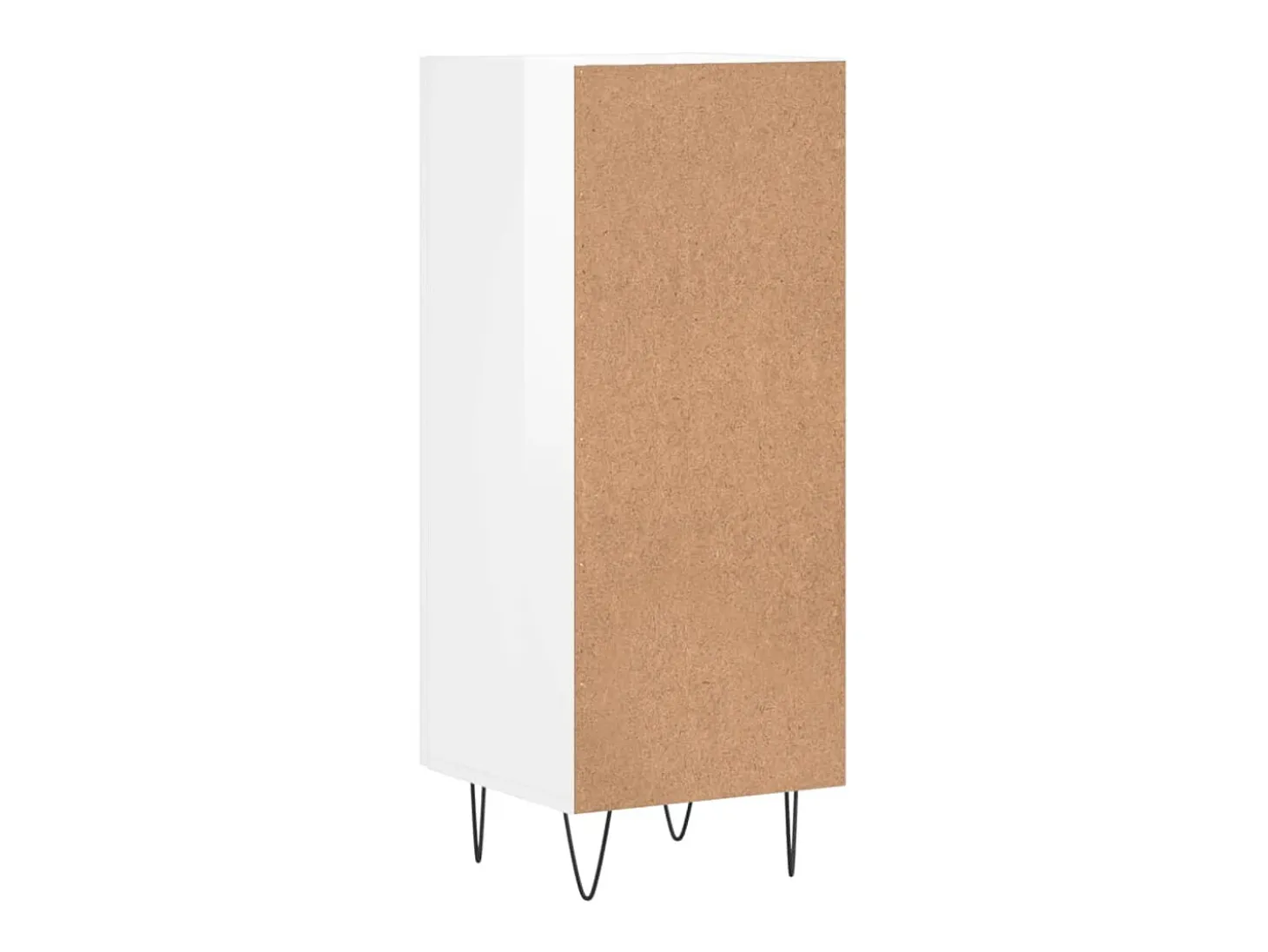 Aparador cómoda cómoda armario mueble organizador cocina salón brillante 34,5 x 34 x 90 cm madera contrachapada blanco 02_0030590