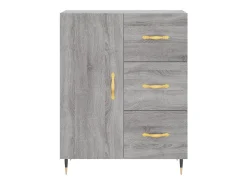 Aparador cómoda cómoda armario mueble organizador cocina salón salón alto Sonoma 69,5 x 34 x 180 cm madera contrachapada gris 02_0035482