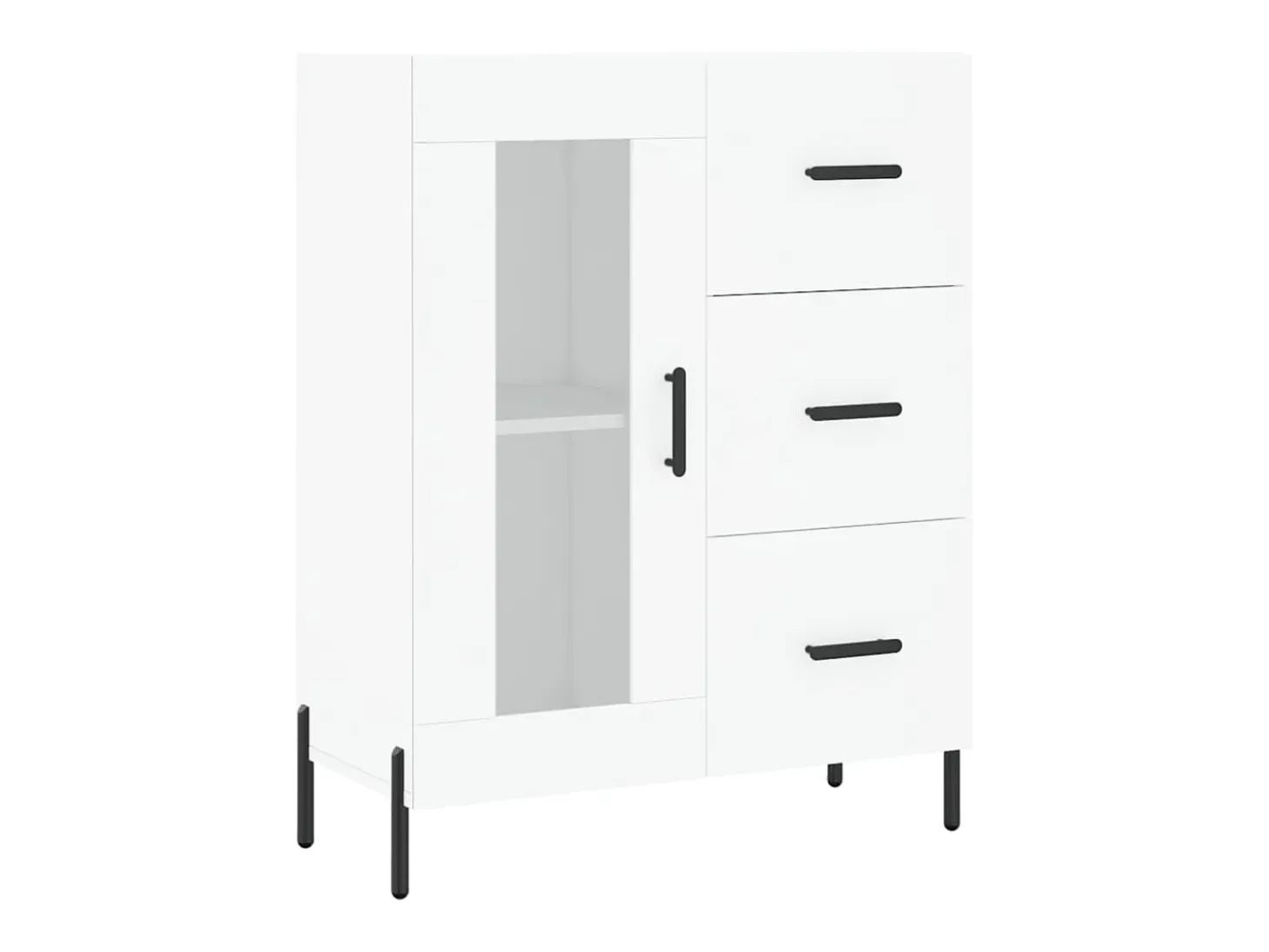 Aparador cómoda cómoda armario mueble organizador cocina salón salón alto 69,5 x 34 x 180 cm madera contrachapada blanco 02_0032639