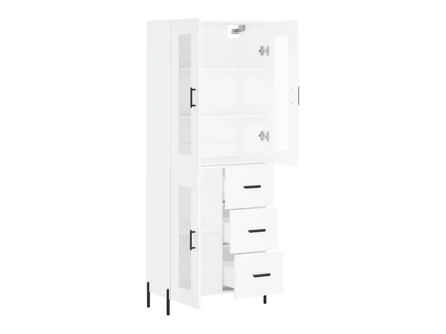 Aparador cómoda cómoda armario mueble organizador cocina salón salón alto 69,5 x 34 x 180 cm madera contrachapada blanco 02_0032639