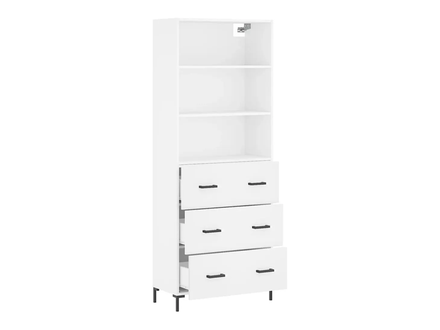 Aparador cómoda cómoda armario mueble organizador cocina salón salón alto 69,5 x 34 x 180 cm madera contrachapada blanco 02_0032555