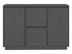 Aparador cómoda cómoda armario mueble organizador cocina salón salón 111 x 34 x 75 cm madera maciza de pino gris 02_0031778