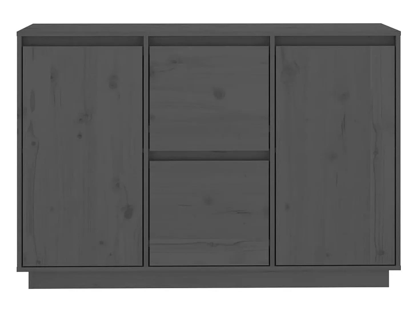 Aparador cómoda cómoda armario mueble organizador cocina salón salón 111 x 34 x 75 cm madera maciza de pino gris 02_0031778