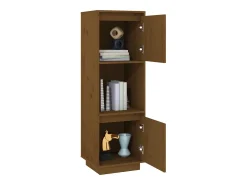 Aparador cómoda cómoda armario mueble organizador cocina salón salón alto 38 x 35 x 117 cm madera maciza de pino marrón 02_0034754