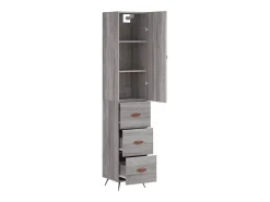 Aparador cómoda cómoda armario mueble organizador cocina salón salón alto Sonoma 34,5 x 34 x 180 cm madera contrachapada gris 02_0035333