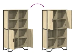 Aparador cómoda cómoda armario mueble organizador cocina salón salón alto sonoma 79,5 x 35,5 x 137,5 cm madera contrachapada marrón 02_0034207