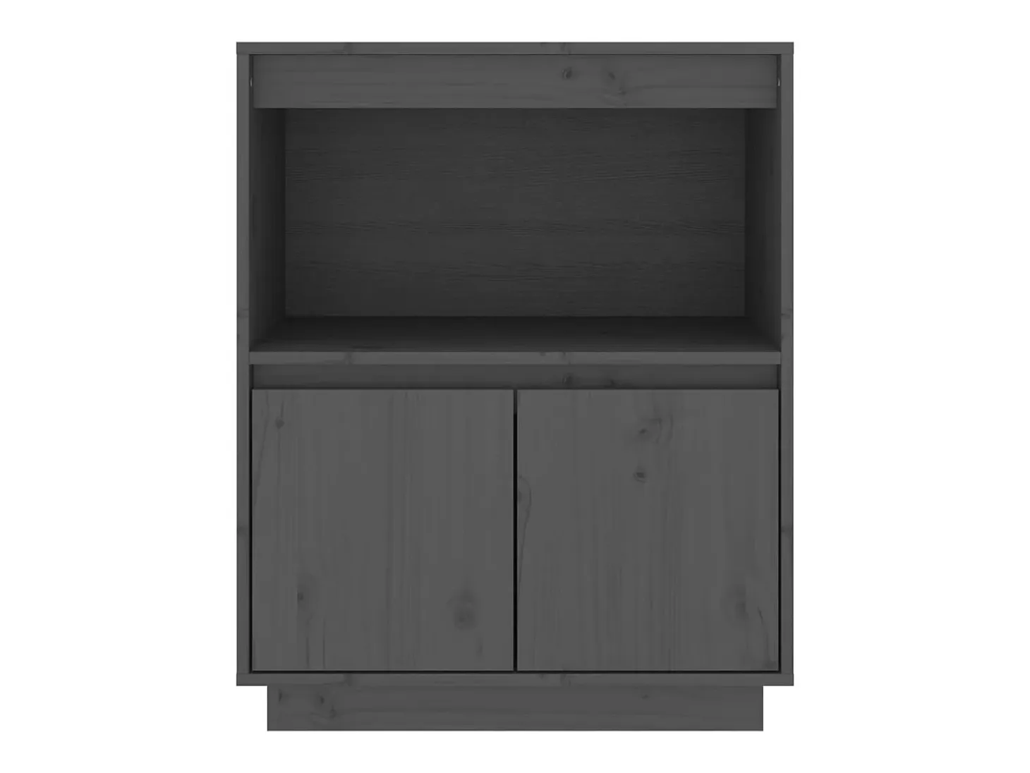 Aparador cómoda cómoda armario mueble organizador cocina salón salón 60 x 34 x 75 cm madera maciza de pino gris 02_0031795