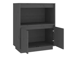 Aparador cómoda cómoda armario mueble organizador cocina salón salón 60 x 34 x 75 cm madera maciza de pino gris 02_0031795