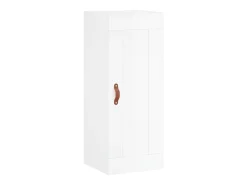 Aparador cómoda cómoda armario mueble organizador cocina salón salón alto brillo 34,5 x 34 x 180 cm madera contrachapada blanco 02_0032930