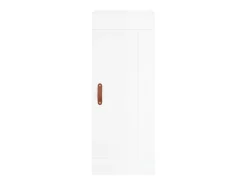 Aparador cómoda cómoda armario mueble organizador cocina salón salón alto brillo 34,5 x 34 x 180 cm madera contrachapada blanco 02_0032930