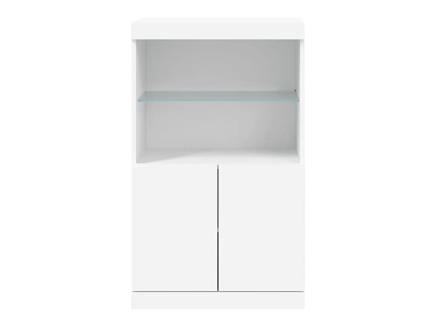 Aparador cómoda cómoda armario mueble organizador cocina salón salón con luces LED 60,5 x 37 x 100 cm blanco 02_0029854