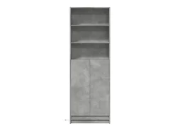 Aparador cómoda cómoda armario mueble organizador cocina salón salón alto con LED 69 x 32,5 x 200 cm madera contrachapada gris 02_0032221