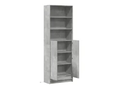 Aparador cómoda cómoda armario mueble organizador cocina salón salón alto con LED 69 x 32,5 x 200 cm madera contrachapada gris 02_0032221