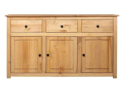 Aparador cómoda cómoda armario mueble organizador cocina salón salón 135 x 40 x 80 cm Pino macizo Surtido Panamá marrón 02_0029547