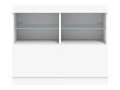 Aparador cómoda cómoda armario mueble organizador cocina salón salón con luces LED 81 x 37 x 67 cm blanco 02_0029862