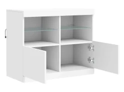 Aparador cómoda cómoda armario mueble organizador cocina salón salón con luces LED 81 x 37 x 67 cm blanco 02_0029862
