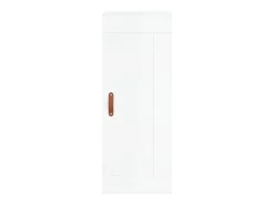 Aparador cómoda cómoda armario mueble organizador cocina salón salón alto brillo 34,5 x 34 x 180 cm madera contrachapada blanco 02_0032840