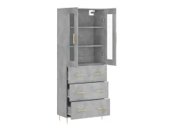 Aparador cómoda cómoda armario mueble organizador cocina salón salón alto 69,5 x 34 x 180 cm madera contrachapada gris 02_0034628