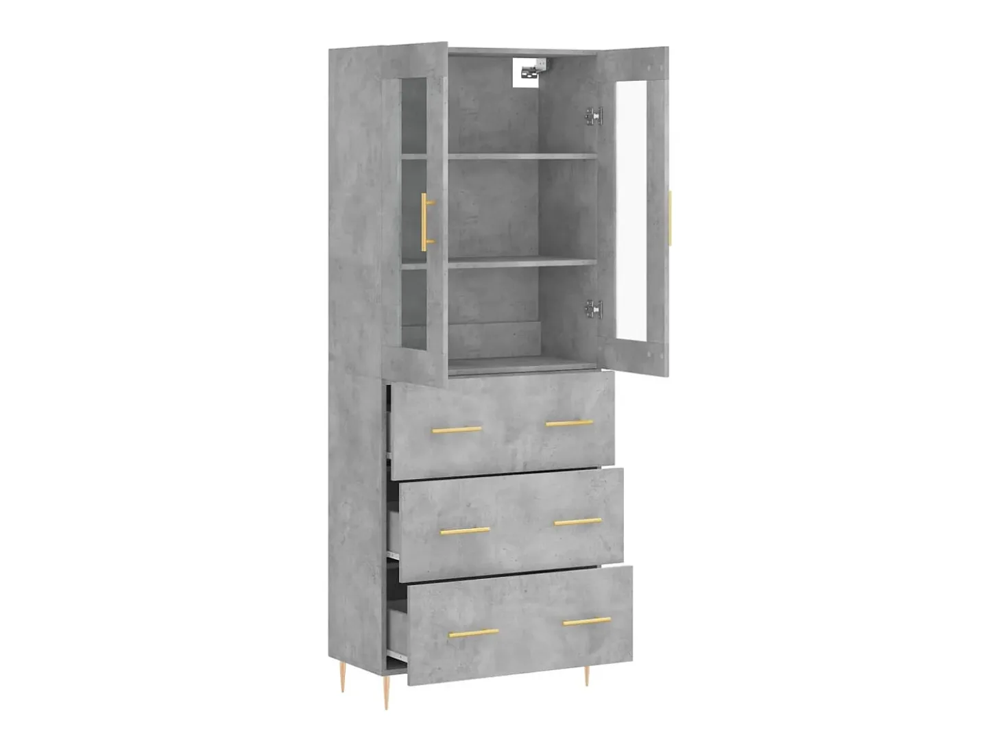 Aparador cómoda cómoda armario mueble organizador cocina salón salón alto 69,5 x 34 x 180 cm madera contrachapada gris 02_0034628