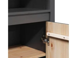 Aparador cómoda cómoda armario mueble organizador cocina salón salón alto 80 x 35 x 154 cm madera maciza de pino gris 02_0034232