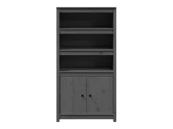 Aparador cómoda cómoda armario mueble organizador cocina salón salón alto 80 x 35 x 154 cm madera maciza de pino gris 02_0034232