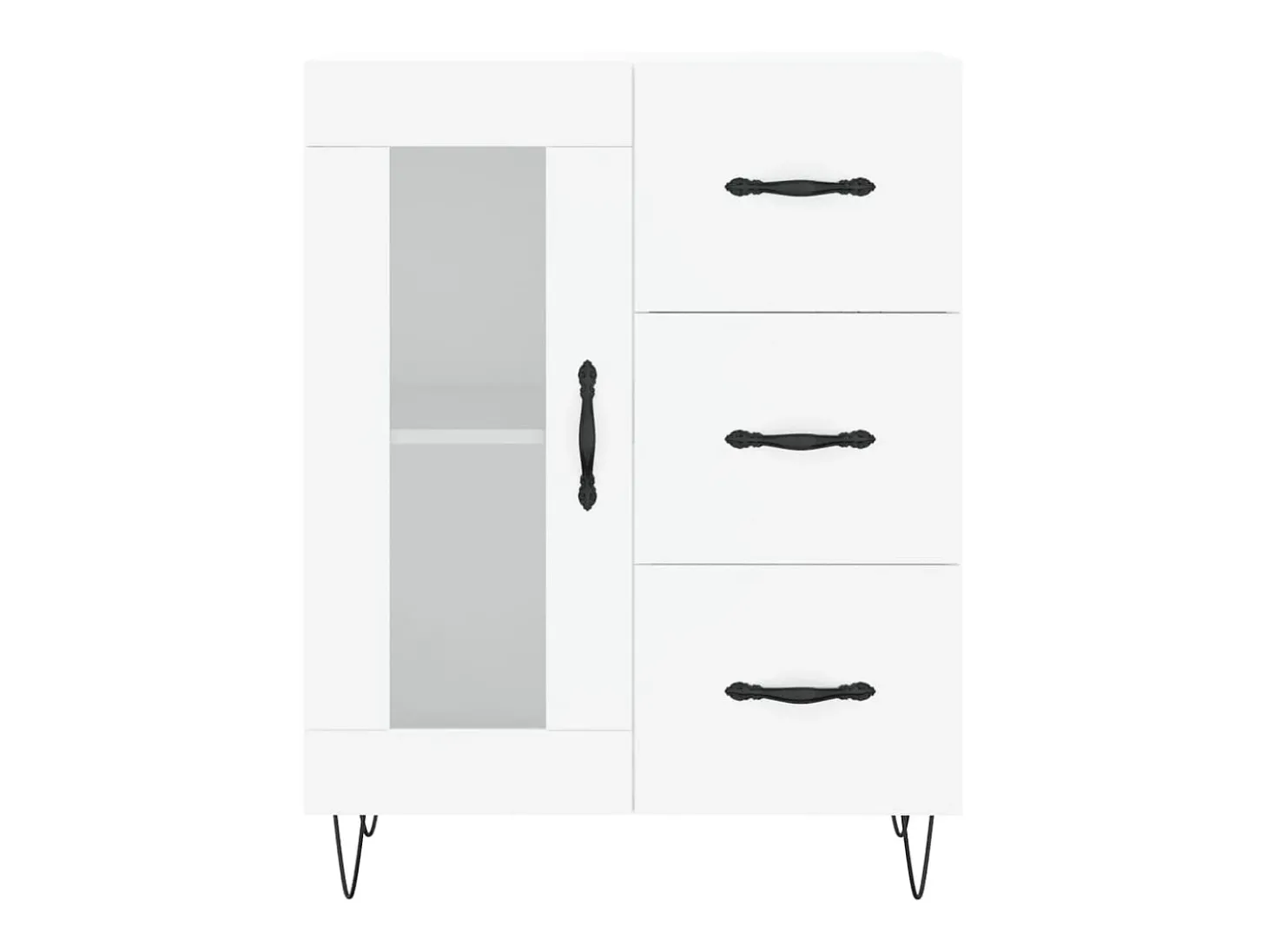 Aparador cómoda cómoda armario mueble organizador cocina salón salón alto 69,5 x 34 x 180 cm madera contrachapada blanco 02_0032575