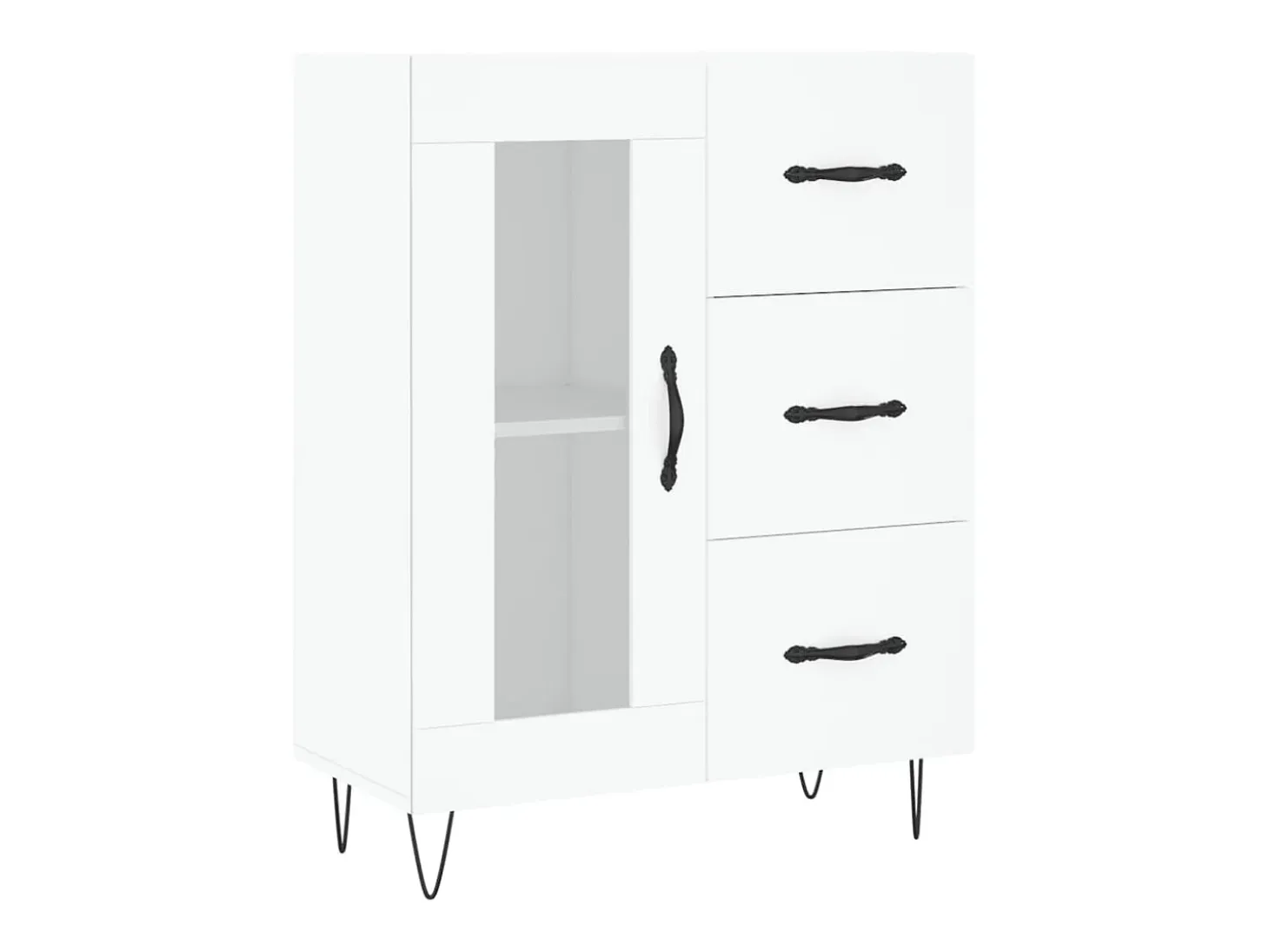Aparador cómoda cómoda armario mueble organizador cocina salón salón alto 69,5 x 34 x 180 cm madera contrachapada blanco 02_0032575