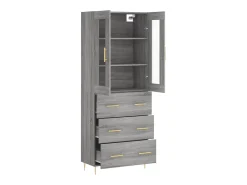 Aparador cómoda cómoda armario mueble organizador cocina salón salón alto Sonoma 69,5 x 34 x 180 cm madera contrachapada gris 02_0035499