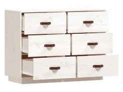 Aparador cómoda cómoda armario mueble organizador cocina salón salón 100 x 40 x 75 cm madera maciza de pino blanco 02_0030171