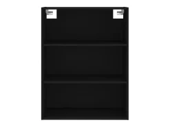 Aparador cómoda cómoda armario mueble organizador cocina salón salón alto 69,5 x 34 x 180 cm madera contrachapada negra 02_0035028