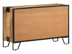 Aparador cómoda cómoda armario mueble organizador cocina salón salón 100 x 31 x 60 cm madera maciza de mango marrón crudo 02_0029492