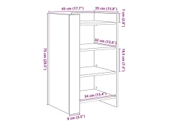 Aparador cómoda cómoda mueble mueble de almacenaje organizador cocina salón salón 45 x 35 x 75 cm madera contrachapada blanco 02_0030313
