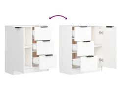 Aparador cómoda cómoda mueble mueble de almacenaje organizador cocina salón salón 60 x 30 x 70 cm madera contrachapada blanco 02_0030328