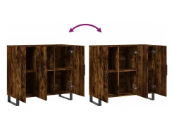 Aparador cómoda cómoda mueble mueble de almacenaje organizador cocina salón salón 90 x 34 x 80 cm madera contrachapada marrón 02_0031124