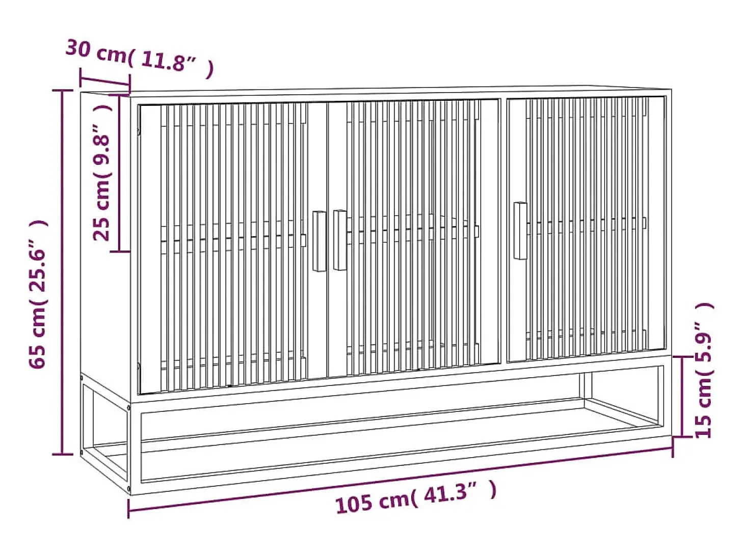 Aparador cómoda cómoda mueble mueble de almacenaje organizador cocina salón salón 105 x 30 x 65 cm madera contrachapada blanco 02_0030190