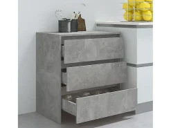 Aparador cómoda cómoda mueble mueble de almacenaje organizador cocina salón salón 70 x 41 x 75 cm madera contrachapada gris 02_0032088