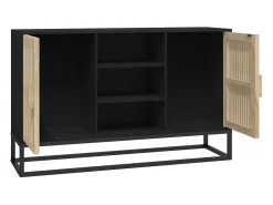 Aparador cómoda cómoda mueble mueble de almacenaje organizador cocina salón salón 105 x 30 x 65 cm madera contrachapada negra 02_0035832