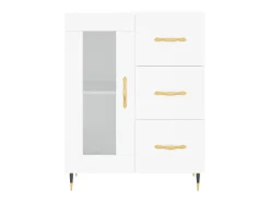 Aparador cómoda cómoda mueble mueble de almacenaje organizador cocina salón salón 69,5 x 34 x 90 cm madera contrachapada blanco 02_0030476