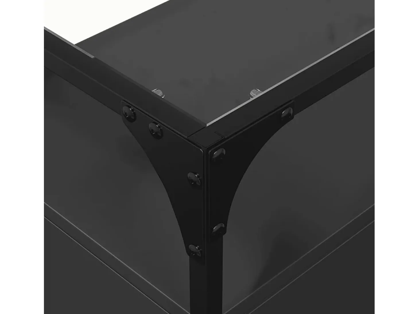Aparador Cómoda Cómoda Mueble de Almacenamiento Organizador Cocina Salón Salón con Tapa de Cristal 98 x 35 x 81 cm Negro Madera Contrachapada 02_0029767