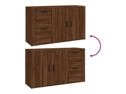 Aparador cómoda cómoda mueble mueble de almacenaje organizador cocina salón salón 100 x 33 x 59,5 cm madera contrachapada marrón 02_0031139