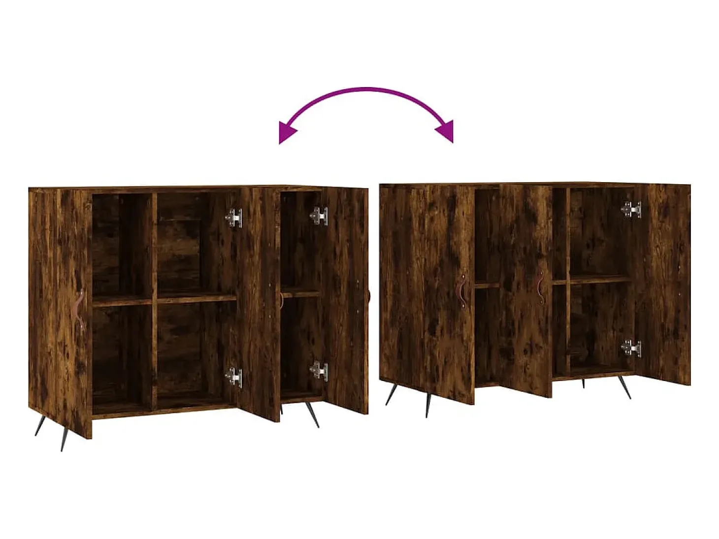 Aparador cómoda cómoda mueble mueble de almacenaje organizador cocina salón salón 90 x 34 x 80 cm madera contrachapada marrón 02_0031129