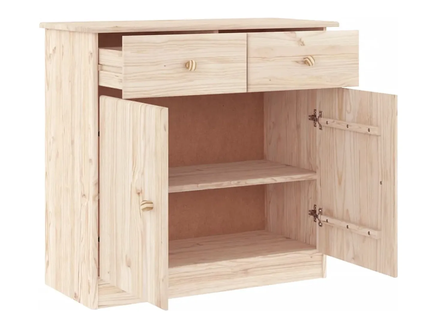 Aparador cómoda cómoda mueble mueble de almacenaje organizador cocina salón salón 77 x 35 x 73 cm madera maciza de pino marrón 02_0029676
