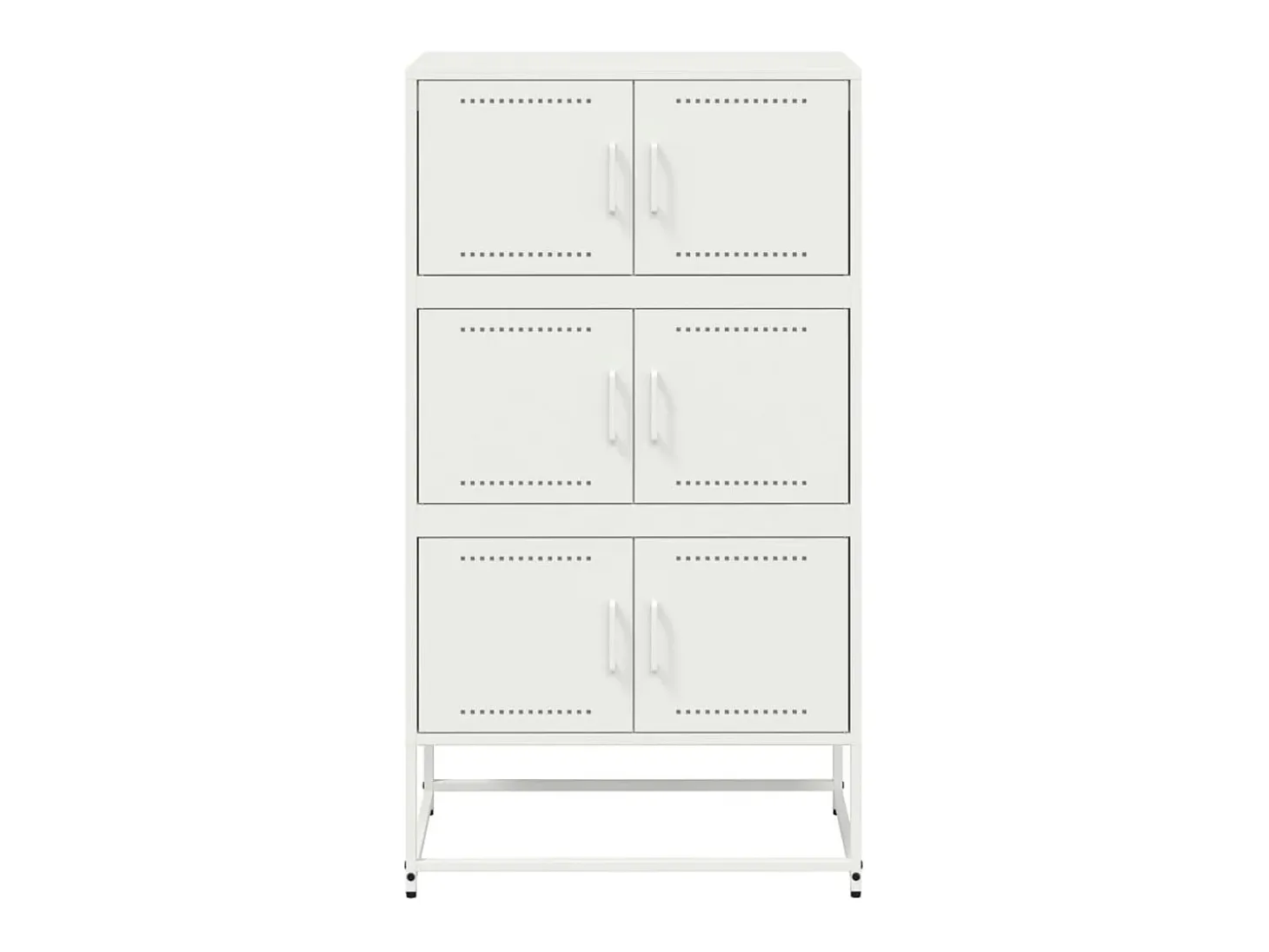 Aparador cómoda cómoda mueble mueble de almacenaje organizador cocina salón salón 68,5 x 38,5 x 123,5 cm acero blanco 02_0036211