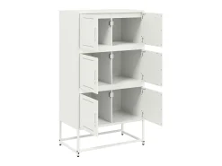 Aparador cómoda cómoda mueble mueble de almacenaje organizador cocina salón salón 68,5 x 38,5 x 123,5 cm acero blanco 02_0036211