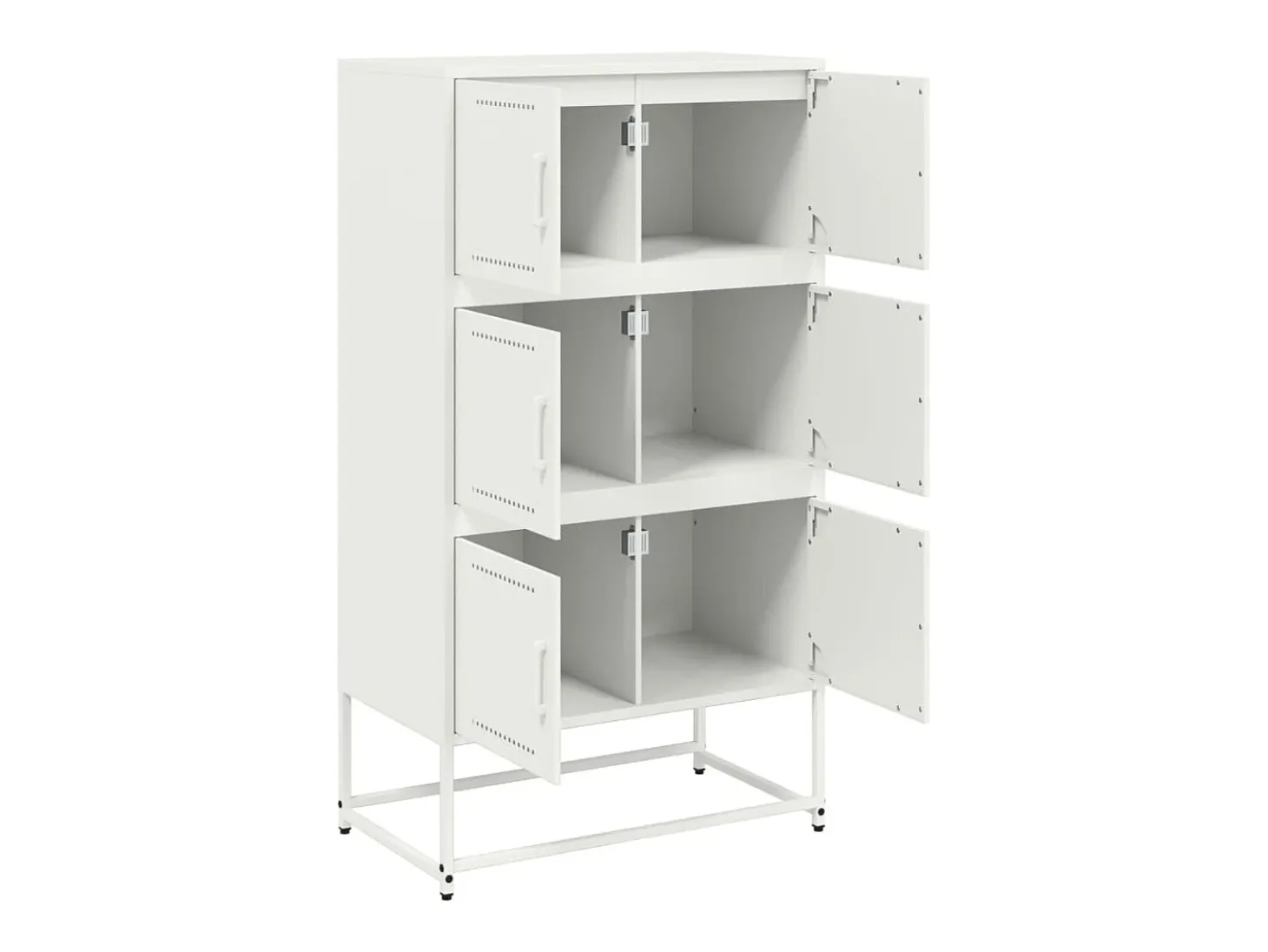 Aparador cómoda cómoda mueble mueble de almacenaje organizador cocina salón salón 68,5 x 38,5 x 123,5 cm acero blanco 02_0036211